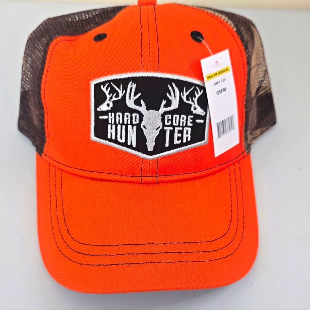 B20 Infinity Unisex One Size Ball Cap Orange Camo Black Mesh Back Trucker Hat